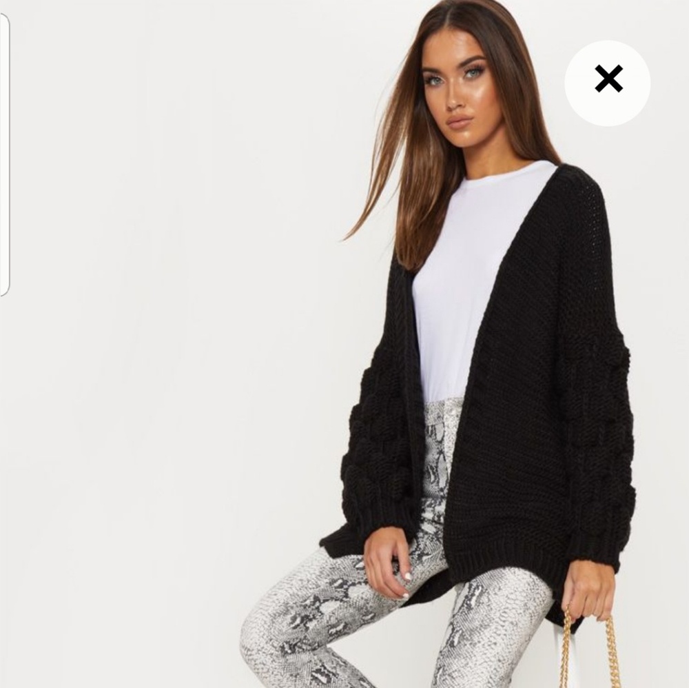 Bubble Sleeve Knitted Cardigan